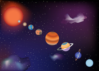Parade of planets of the solar system