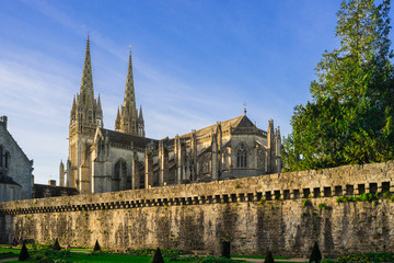 La Cathédrale de la ville de Quimper  en Bretagne France - The Cathedral of the city of Quimper ...