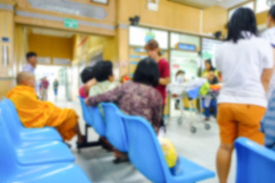 Abstract blurred of people waiting doctor at the hospital.