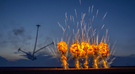 Night fireworks air show