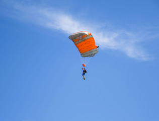 Parachute jumping at air show