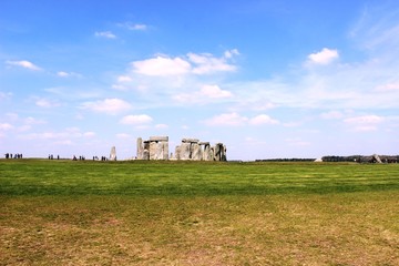 Prehistoric monument of Stonehenge, cloudy day