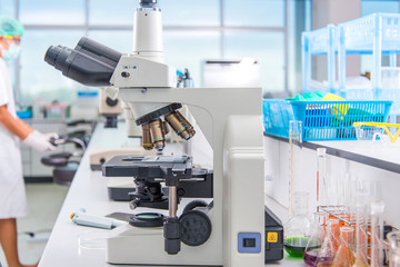 Microscope and tools for checking in test lab.
