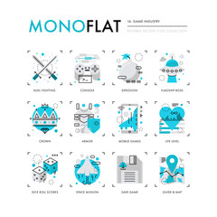 Game Industry Monoflat Icons