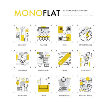 Corporate Development Monoflat Icons