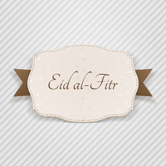 Eid al-Fitr realistic festive Banner with Text