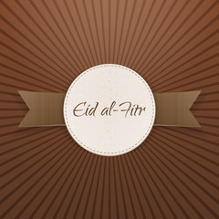 Obraz premium Eid al-Fitr realistic decorative Badge with Ribbon