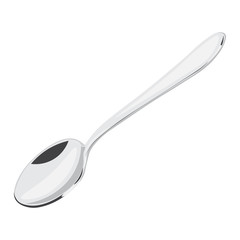 Metal tea spoon vector illustration isolated on a white background