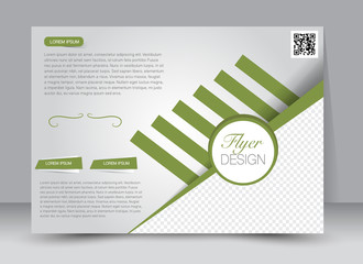 Flyer, brochure, magazine cover template design landscape orientation for education, presentation, website. Green color. Editable vector illustration.