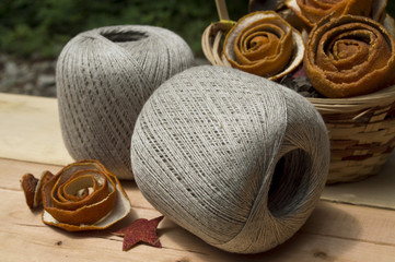 Fototapeta na wymiar yarn for knitting in balls