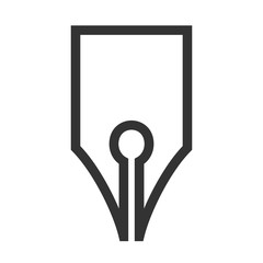 Pen icon. Shape of pen on isolated white background. Vector illustration.