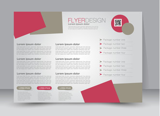 Flyer, brochure, billboard template design landscape orientation for education, presentation, website. Red and brown color. Editable vector illustration.