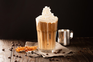 Iced coffee with whipped cream