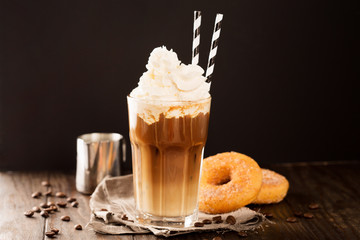 Iced coffee with whipped cream