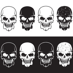 set of aggressive skulls vector design template
