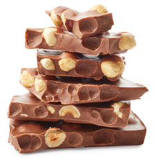 Stack of chocolate pieces