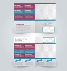 Abstract flyer design background. Brochure template. Can be used for magazine cover, business mockup, education, presentation, report. Blue and purple color.