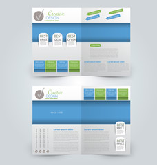 Abstract flyer design background. Brochure template. Can be used for magazine cover, business mockup, education, presentation, report. Green and blue color.