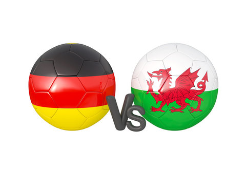 Germany / Wales soccer game 3d illustration