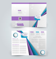 Abstract flyer design background. Brochure template. Can be used for magazine cover, business mockup, education, presentation, report. Blue and purple color.