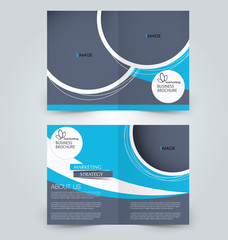 Abstract flyer design background. Brochure template. Can be used for magazine cover, business mockup, education, presentation, report. Blue color.