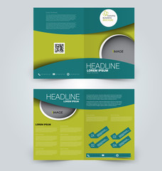 Abstract flyer design background. Brochure template. Can be used for magazine cover, business mockup, education, presentation, report. Green color.