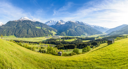 Fototapeta na wymiar Idyllic austrian landscape at springtime, Salzburger Land, Austria