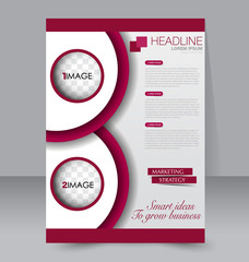 Abstract flyer design background. Brochure template. To be used for magazine cover, business mockup, education, presentation, report. Pink color.