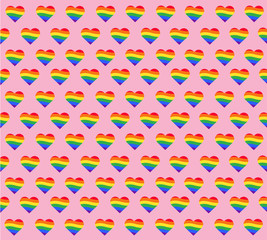 rainbow flag. LGBT gay pride sign. rainbow heart vector and background