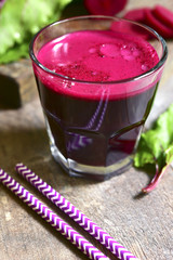 Fresh organic beet juice.