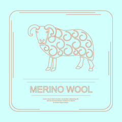 Logotype of merino wool with ram logo.