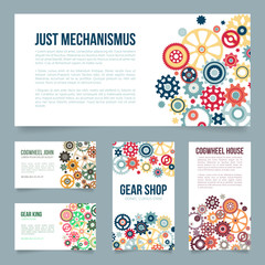 Business card with gears