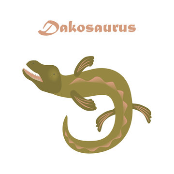 Jurassic reptile. Dinosaur vector illustration