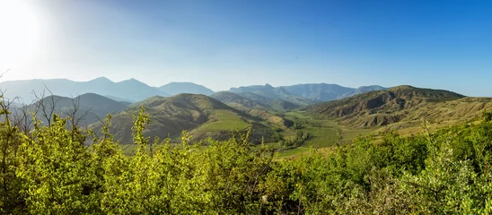 Tuinposter панорама холмов полуострова Крым с виноградниками © 7ynp100