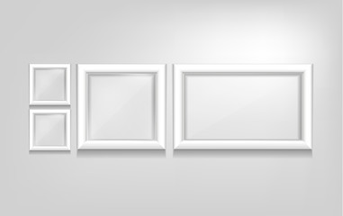 white set of frame isolated vector design