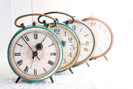Vintage Background - Rarity alarm Clock. Time Concept.