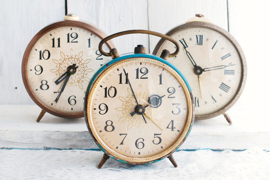 Vintage Background - Rarity alarm Clock. Time Concept.