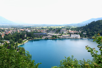 Fototapeta na wymiar landscape of Bled lake in Slovenia, Europe