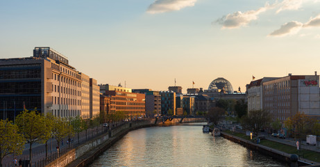 Berlin River Spree and Reichstag