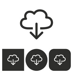 Cloud download - vector icon.