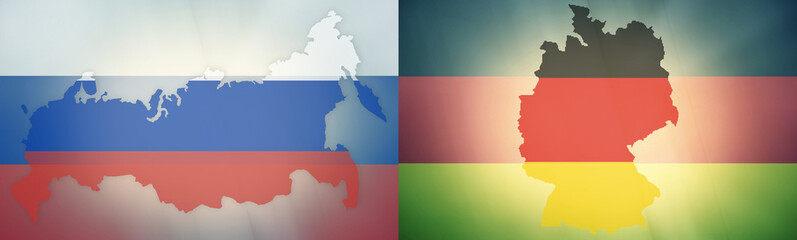 Obraz premium russia germany states government outline modern map regular design