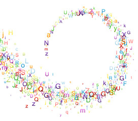 Background with letters.