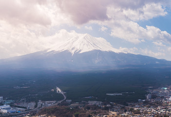 Mountain Fuji in Japan,vintage tone
