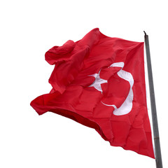 Flag of Turkey waving in wind