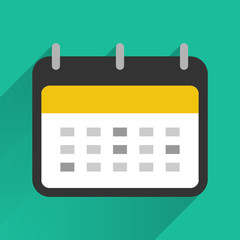 Flat design calendar icon. Vector illustration.