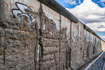 Remains of Berlin Wall (Berliner Mauer) in Germany. 