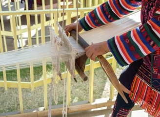 Weaving / Weaving. "Thailand Tourism Festival" Annual Folk Art, Lumpini Park, Bangkok, Thailand.