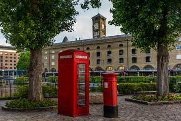 British phone booth in a park in London - 2