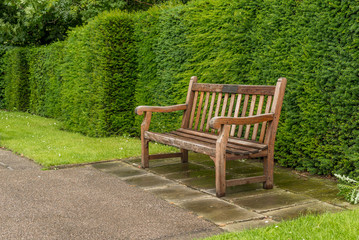 Lonely bench in a park in London
