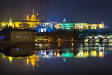 Fototapeta na wymiar Prague, Charles Bridge and Mala Strana.